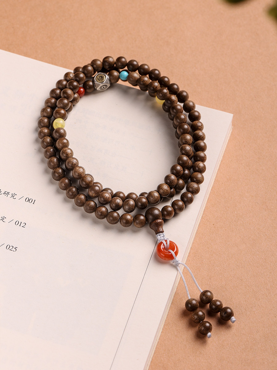 십이지신상 황도대불 황도년 천연 칼리만탄 침향 108구슬 남녀문화장난감팔찌