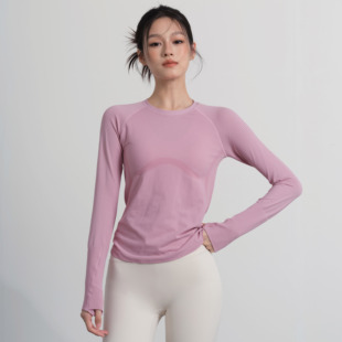 健身女孩2025新款 高弹力跑步运动上衣初秋 瑜伽服正肩紧身显瘦长袖