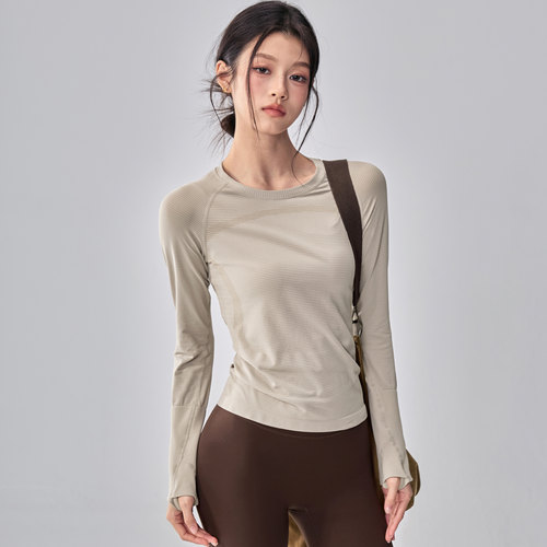健身女孩速干无缝修身瑜伽服长袖