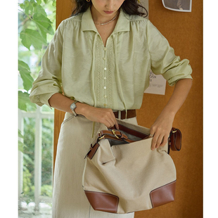 衬衫 solighter 法式 复古v领系带长袖 女秋季