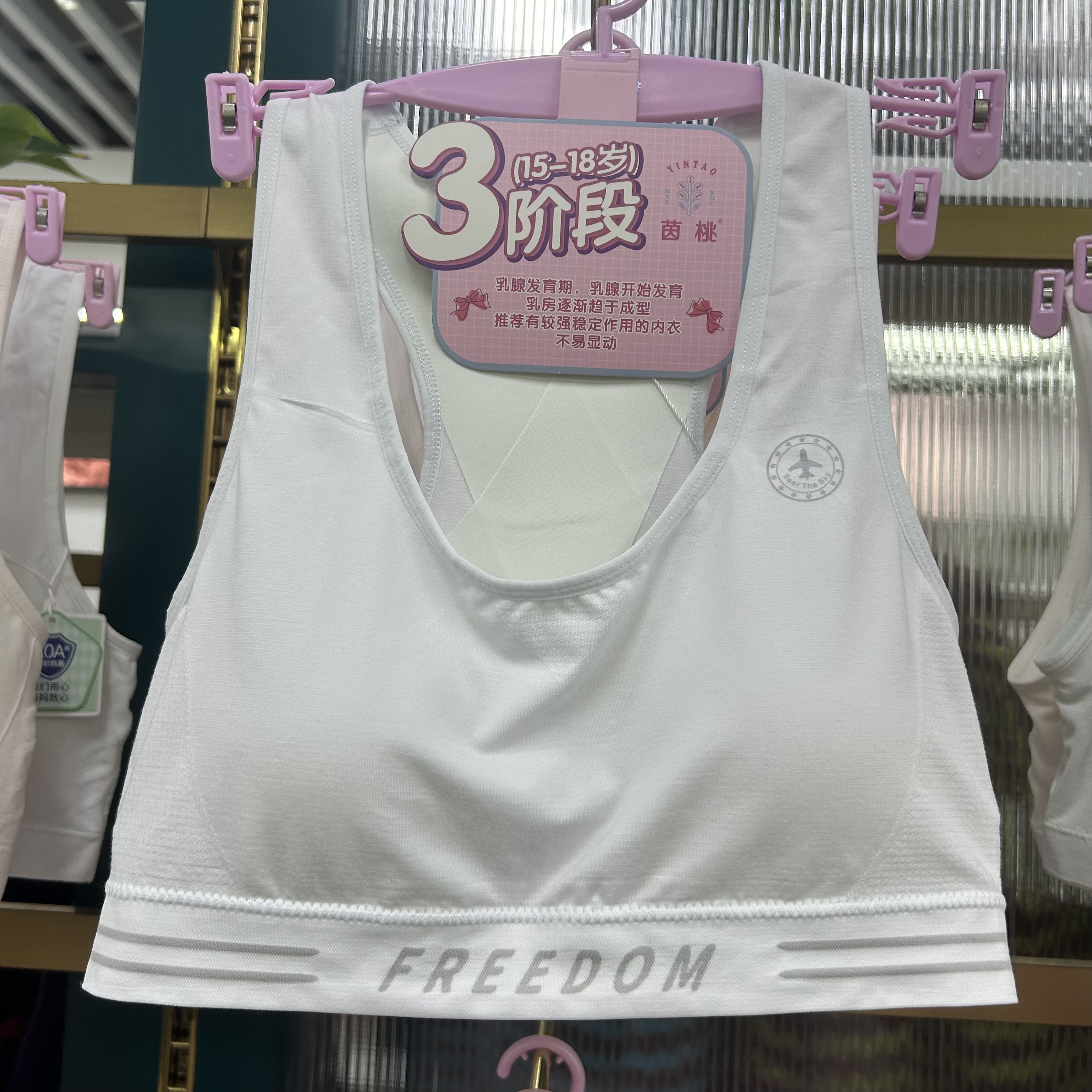 茵桃学生发育期少女文胸三阶段透气背立挺内衣固定杯运动文胸0366