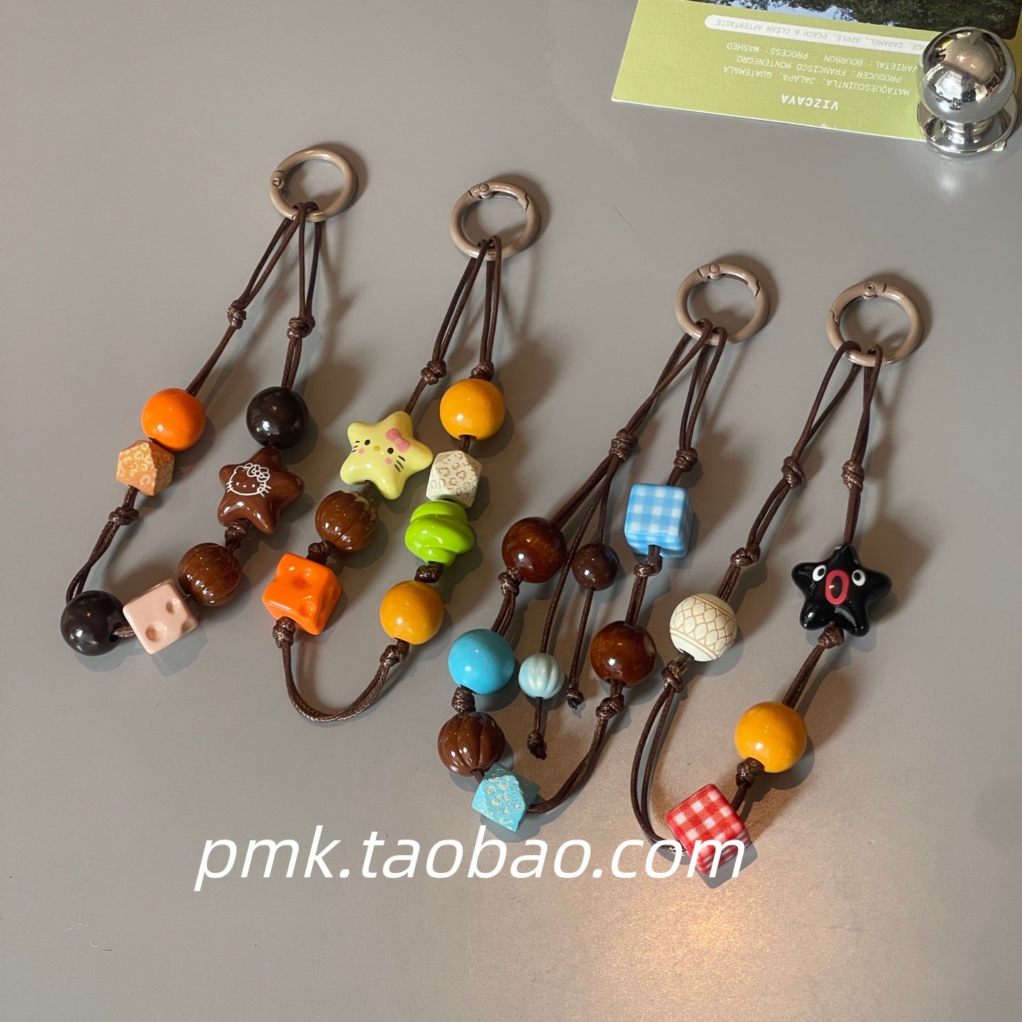 原创手工极简编织绳星星彩珠串珠手机链包包挂件钥匙手机壳挂绳女,3C数码配件,手机挂件/手机链,淘宝优惠券,粉丝福利购,淘宝优惠卷