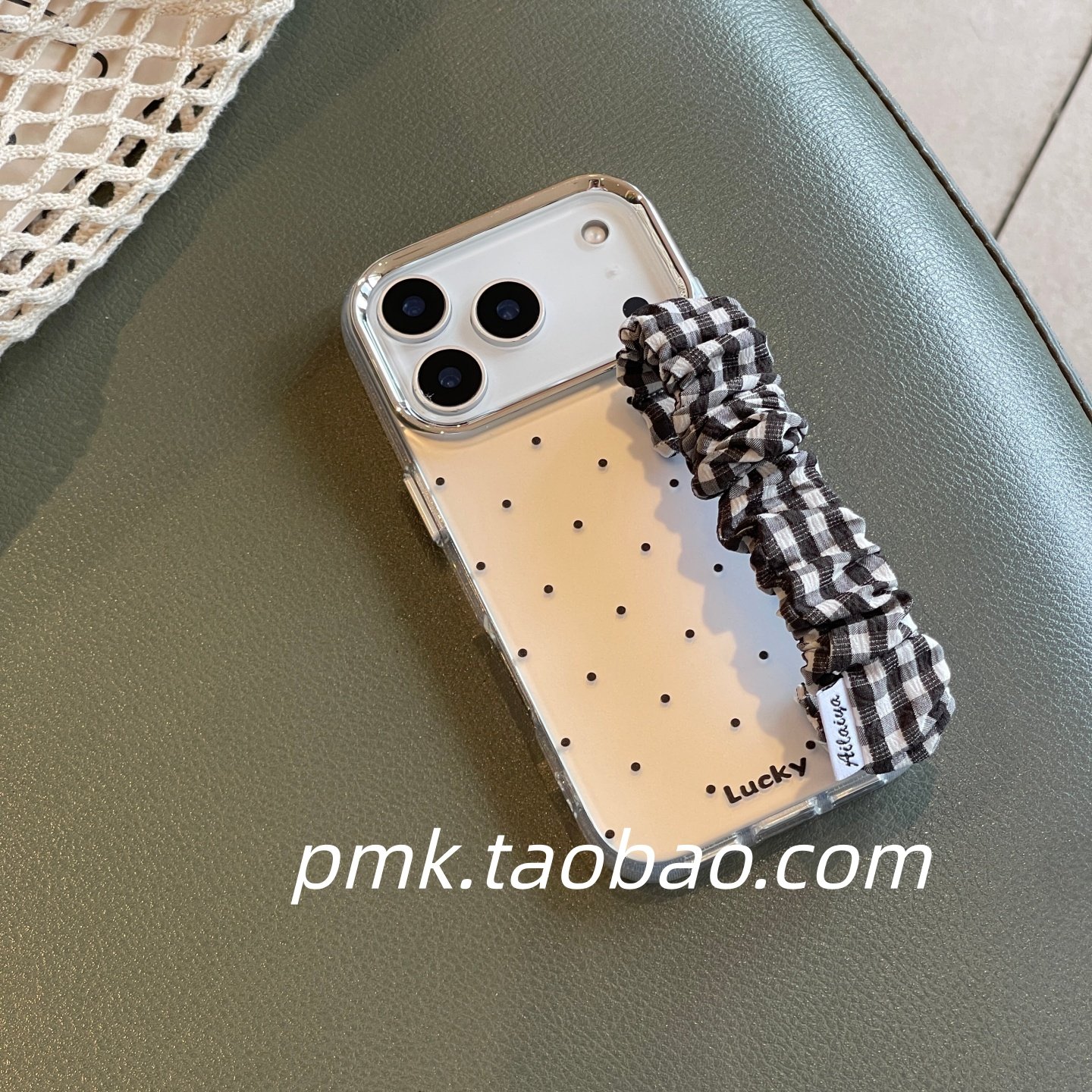 高级感电镀银色波点格子弹力腕带适用iphone16promax苹果17手机壳设计款13新款14Pro手提15promax便捷手腕带,3C数码配件,手机保护套/壳,淘宝优惠券,粉丝福利购,淘宝优惠卷