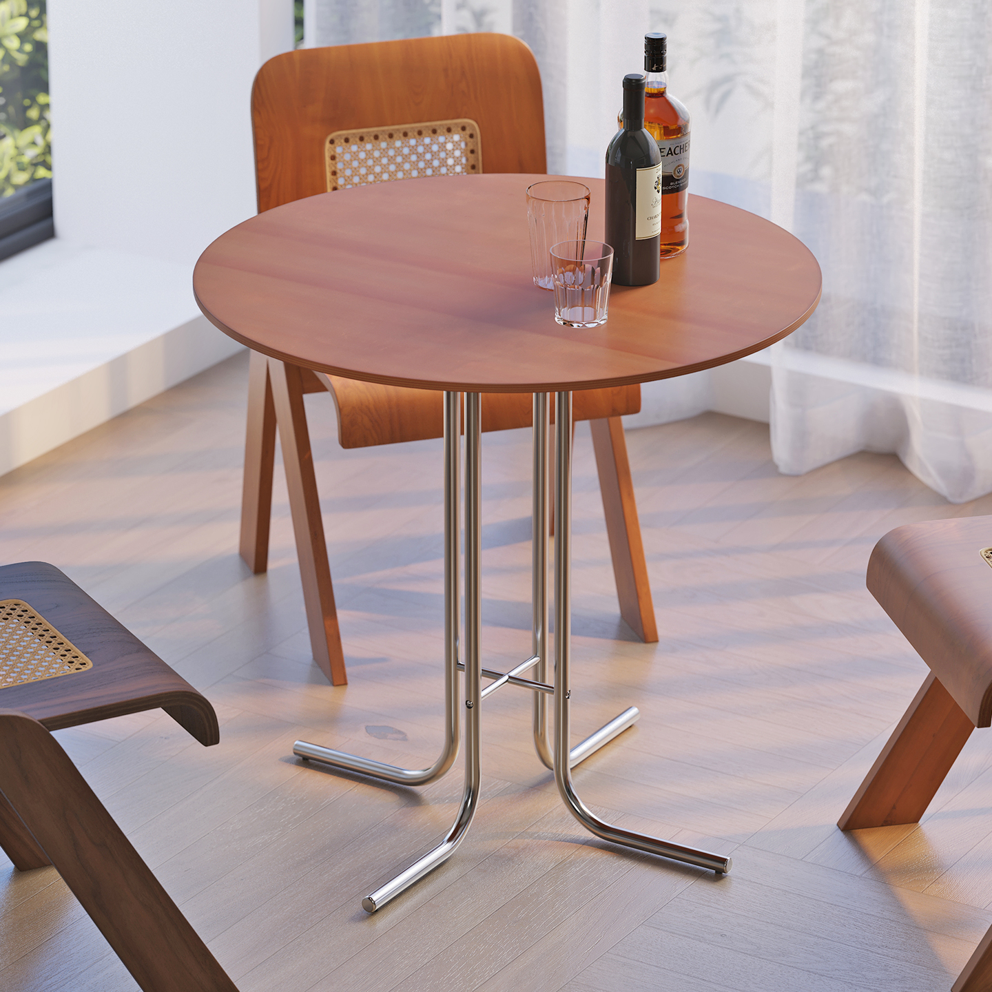 先带简约设计师咖啡桌家用小户型餐桌餐厅奶茶店阳台休闲洽谈桌子