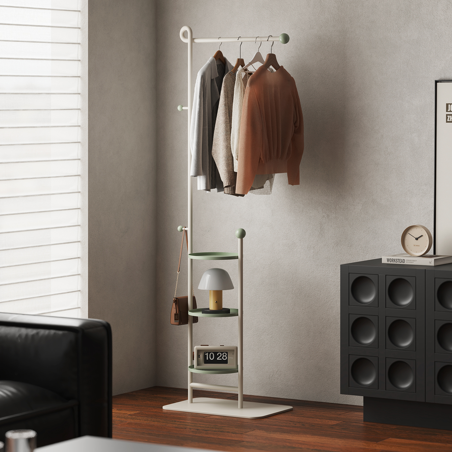 落地挂衣架家用卧室床边衣帽架客厅衣架室内入户隔夜衣收纳置物架