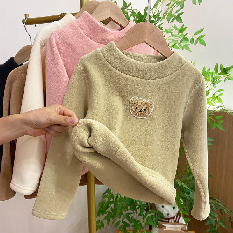 380g加绒加厚奥利绒男女童打底衫