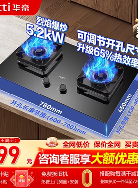 华帝i10071B燃气灶液化气灶5.2kw双灶天然气炉灶液化气一级能效