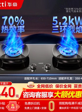 华帝燃气灶i10309煤气灶5.2kw家用灶天然气炉灶猛火灶台嵌两用灶