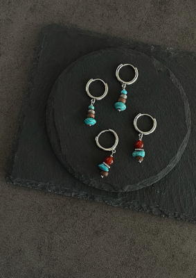 Sage Vintage古着Turquoise 藏式绿松石复古耳饰耳环古着配饰