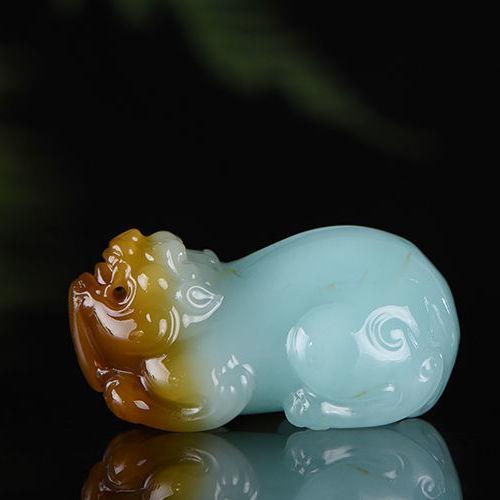 天然新疆和田玉糖玉貔貅吊坠满糖皮丘手把件挂件项链玉石玉佩
