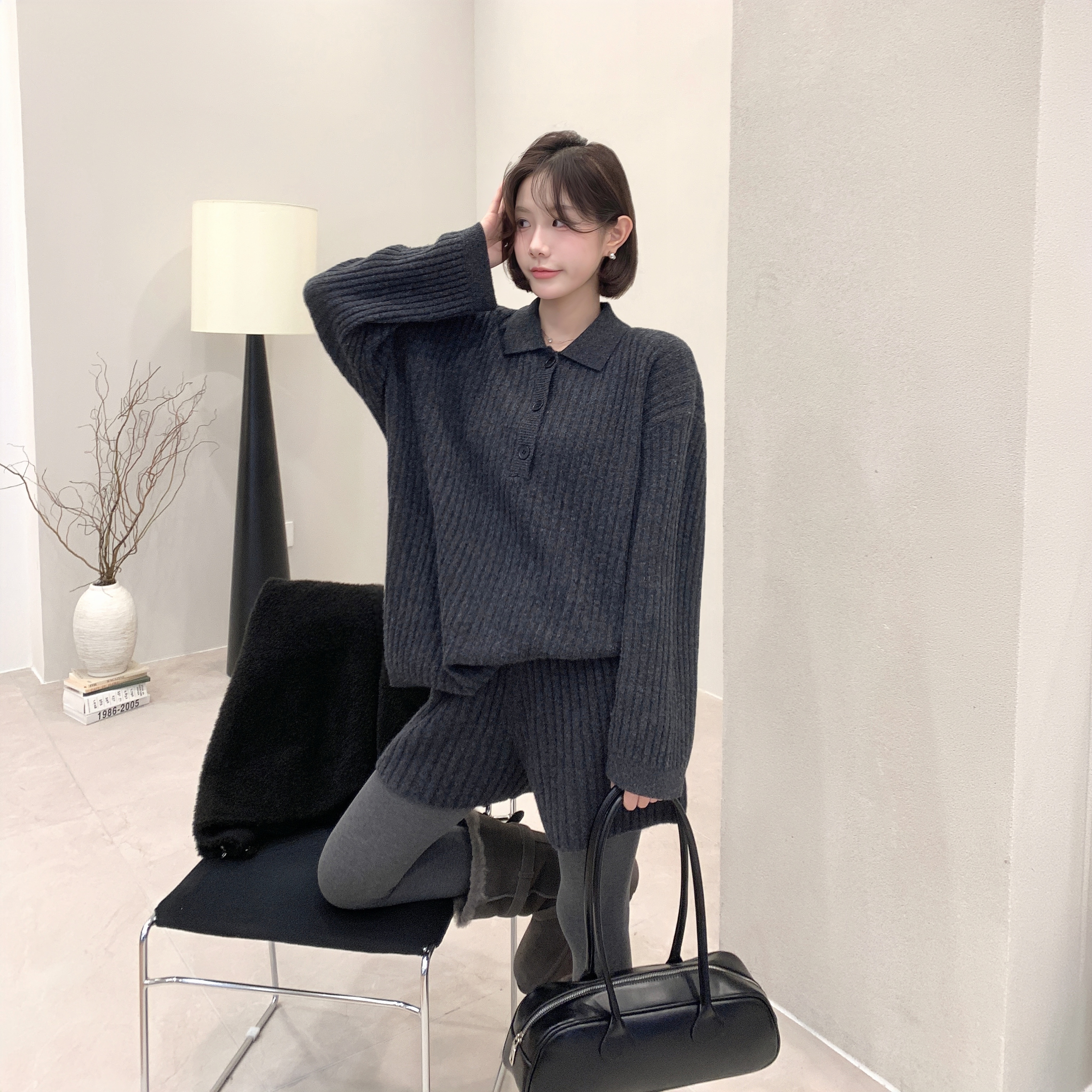 套装女秋冬慵懒显瘦百搭老钱风