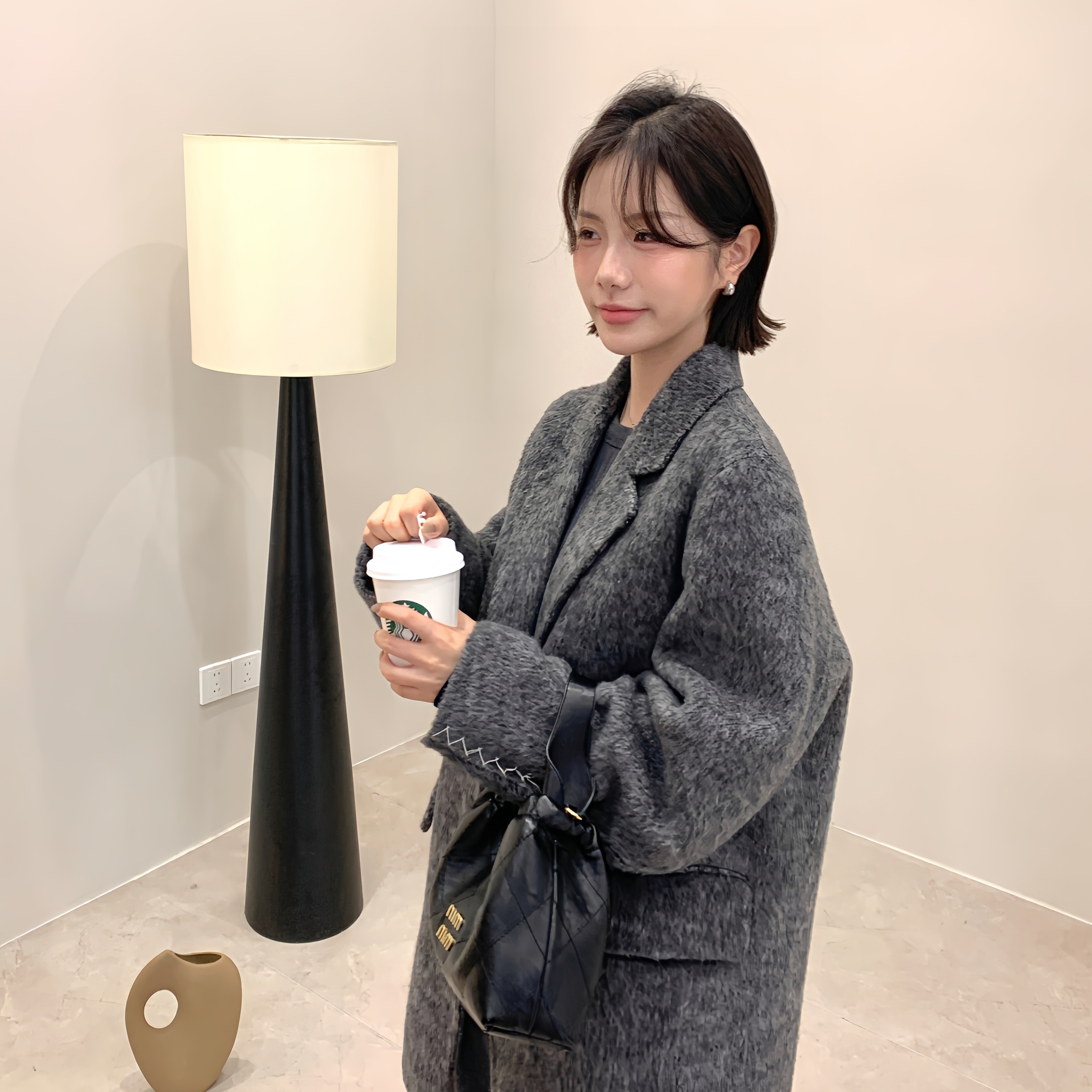 经典休闲毛呢西装外套女