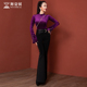 舞姿翼新款 单上衣 高端设计感气质礼仪训练走秀练功服舞蹈丝绒长袖