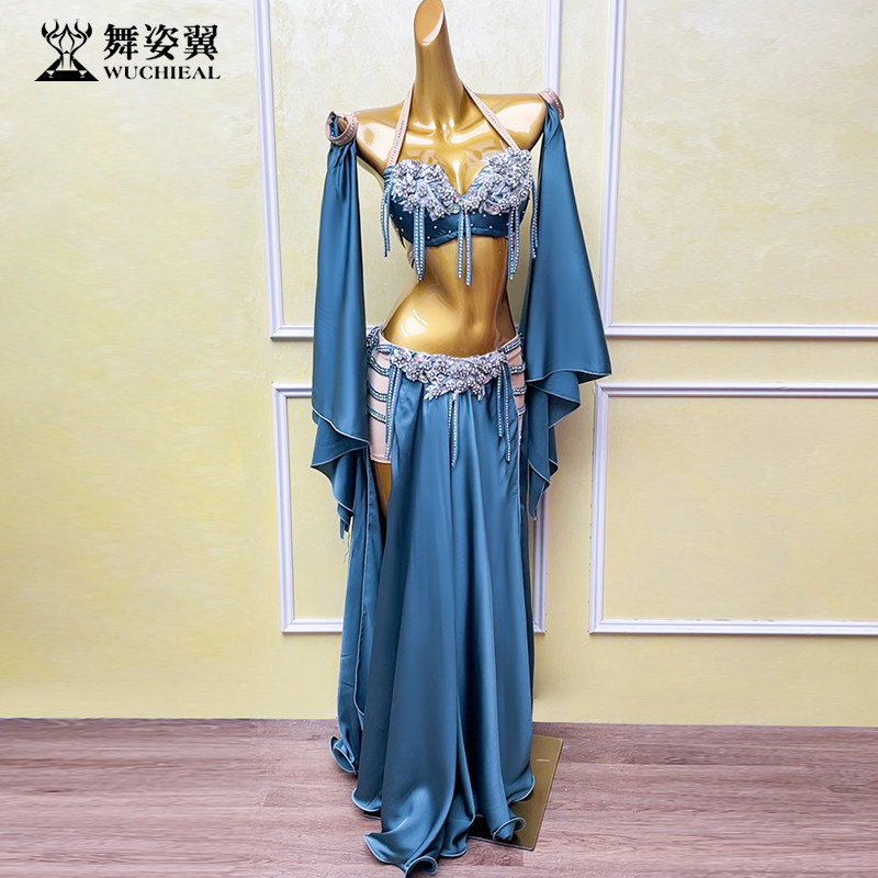 舞姿翼肚皮舞服装东方舞演出服装表演服练功服成人水钻装饰性感