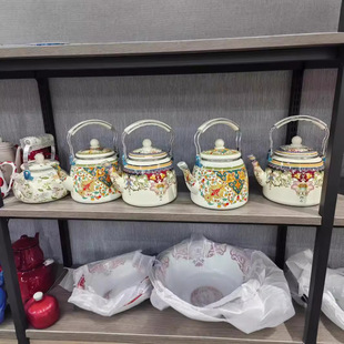 珐琅搪瓷茶水壶功夫泡茶壶家用大号单壶耐高温茶具电磁炉明火加热