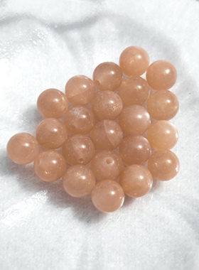 天然奶茶月光石 橙月光8mm圆珠手链散珠配件单珠