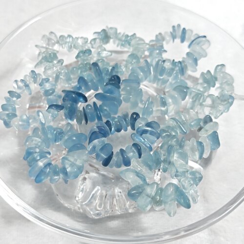 禧芙蓉XFORO海蓝宝碎石冰川蓝海蓝宝碎碎冰跑环片手工串珠配件