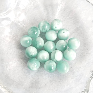 天使石绿海纹7.5mm-11.5mm圆珠单珠散珠手工DIY手链项链配件