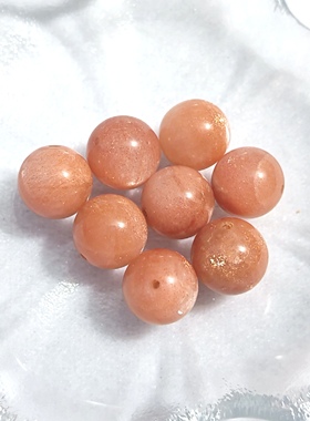 天然金沙太阳石 日光石12.5mm圆珠手链散珠配件单珠