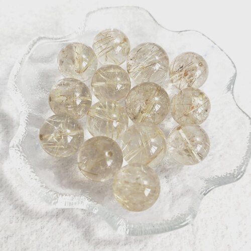 禧芙蓉XFORO金发晶14-mm-16mm圆珠DIY单珠配件