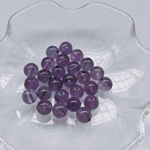 禧芙蓉XFORO冰透深紫水晶6mm-7mm圆珠散珠手工DIY单珠串珠