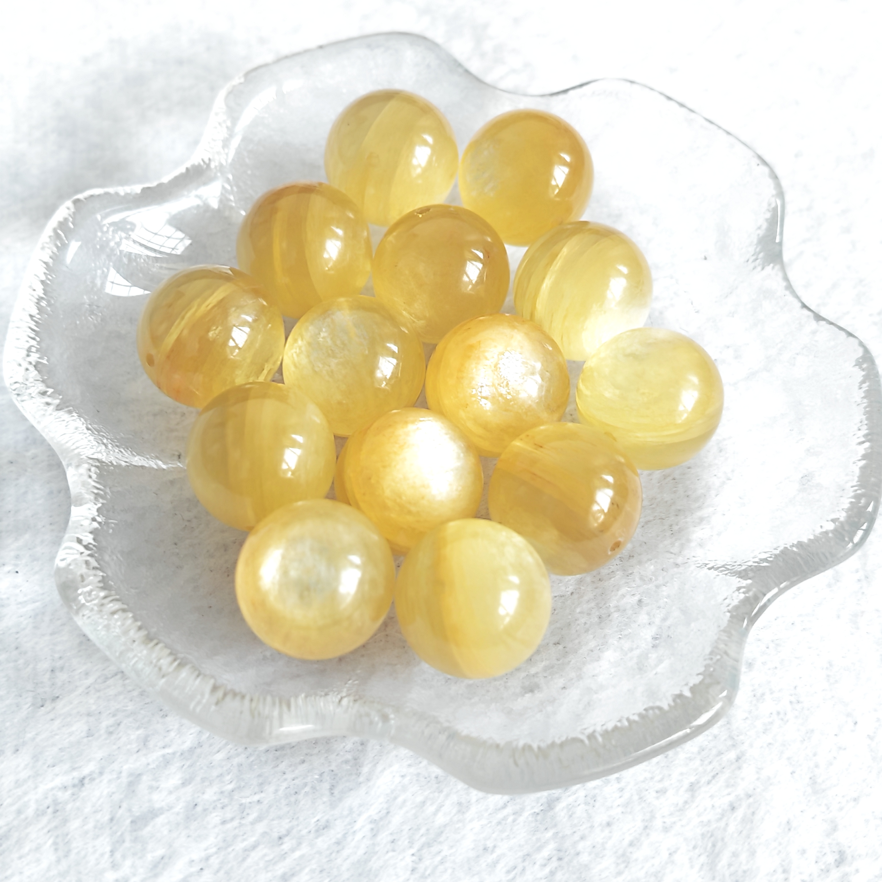 天然高品金锂云母12mm-16mm圆珠散珠DIY手工项链手链串珠配件单珠