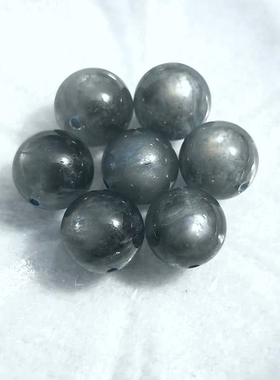 禧芙蓉XFORO星光黑爆闪海蓝宝11mm-12mm圆珠散珠手工单珠配件