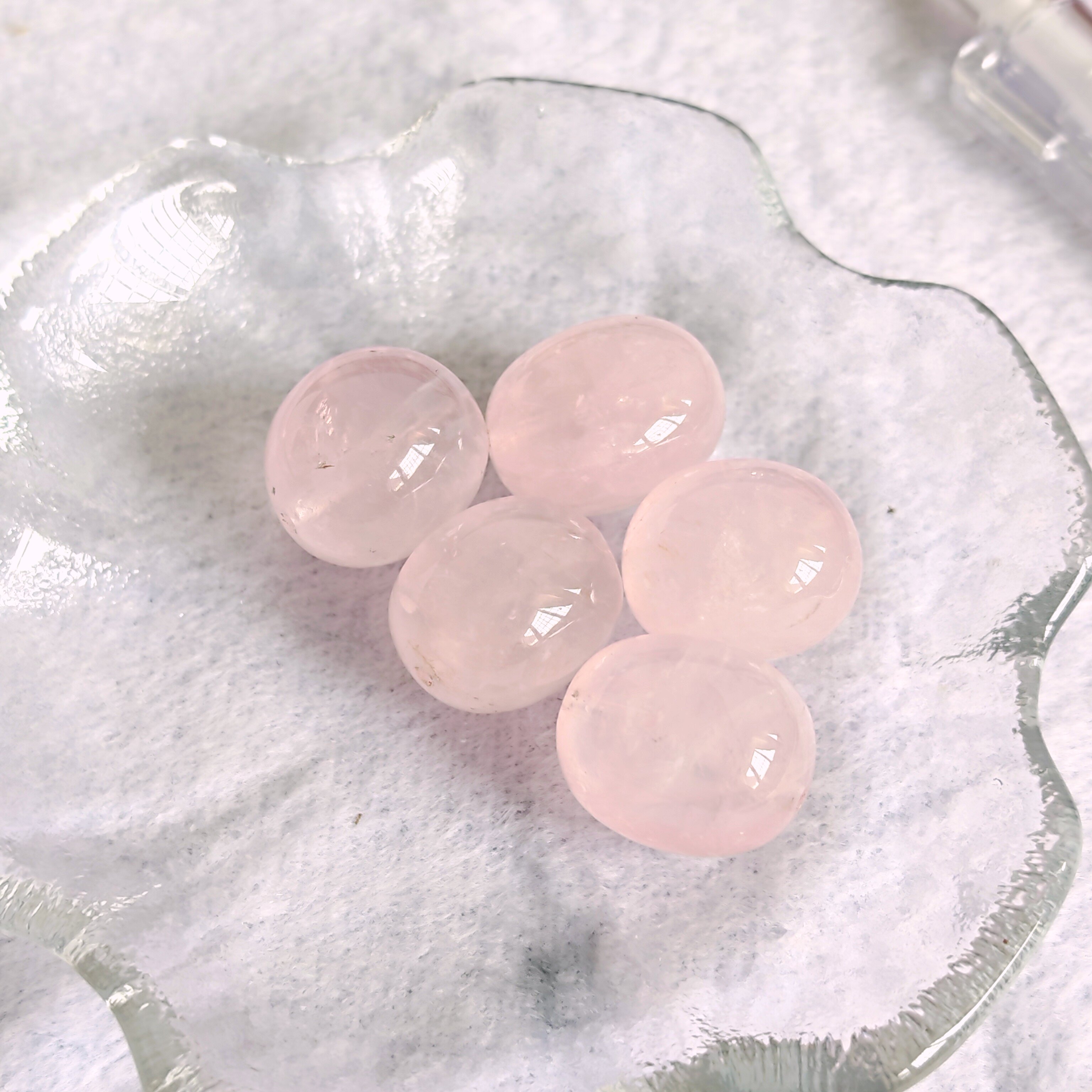 天然巴西粉水晶12-19mm小糖豆配件散珠手链项链DIY串珠