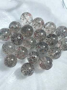 天然毒液黑草莓晶9.6mm圆珠散珠单珠配件