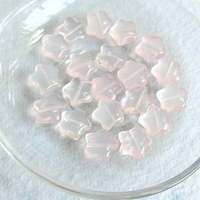 天然粉晶莫桑比克冰橘粉晶雕刻星星DIY手工项链手链串珠配件