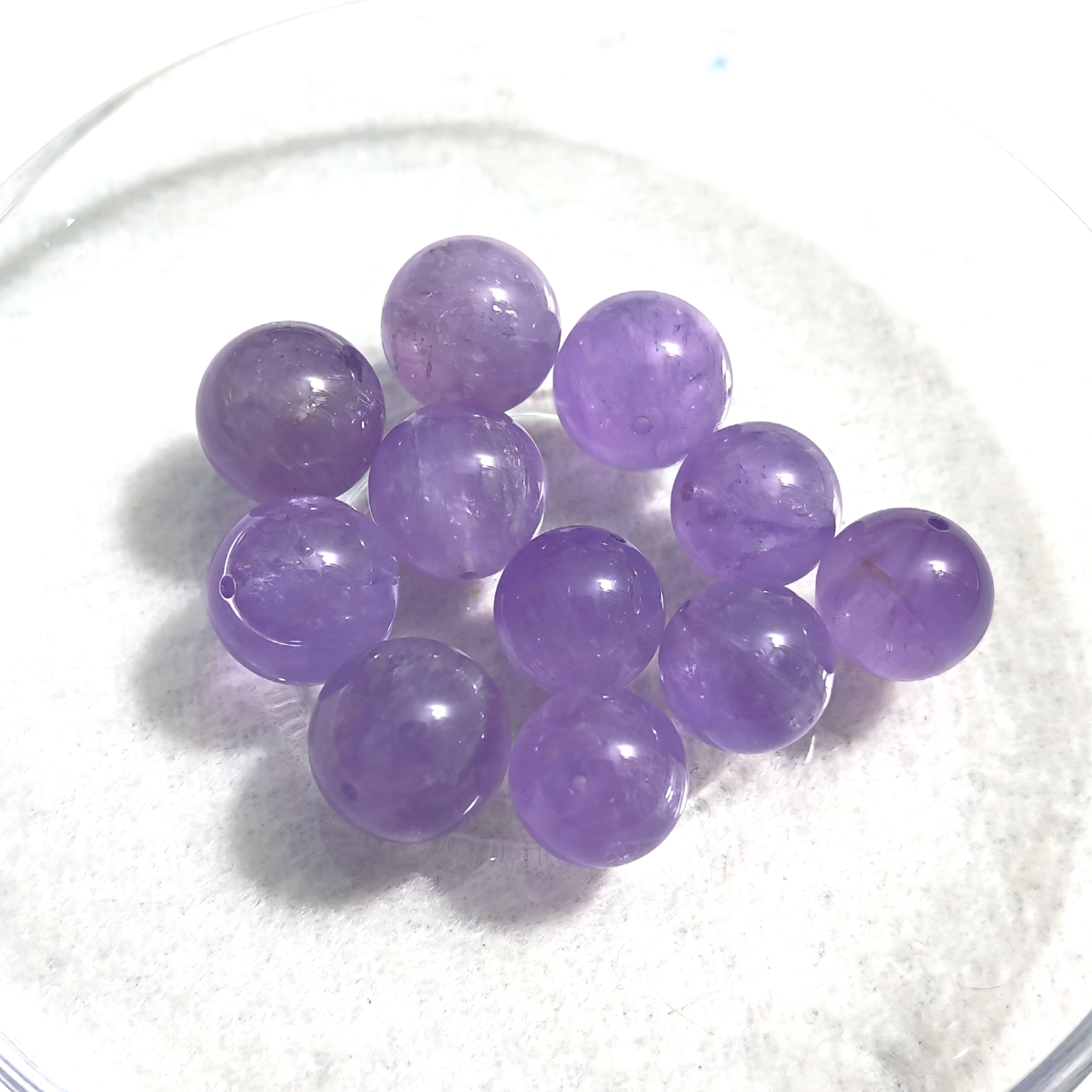 天然薰衣草浓郁紫兔毛14mm-16mm圆珠手工DIY单珠散珠配件