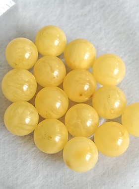 天然菠萝的海蜜蜡14mm圆珠手链散珠配件单珠