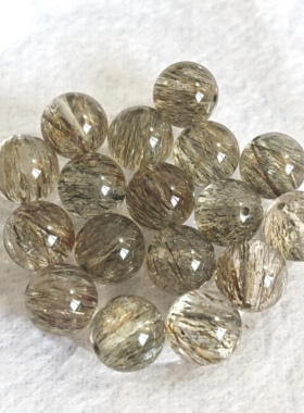 禧芙蓉XFORO冰透绿发晶12mm圆珠散珠单珠手工DIY串珠配件