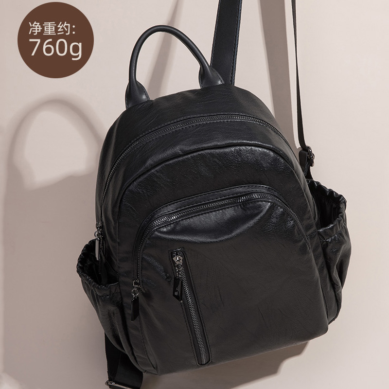 时尚真皮士背包网红旅行书包小包