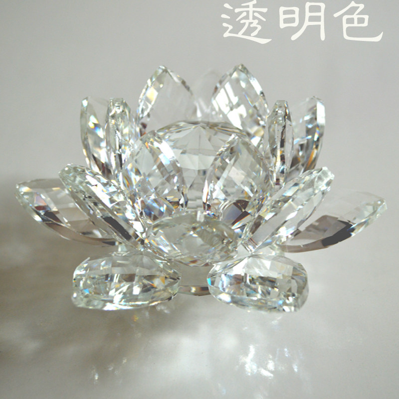 厂家直销精品水晶莲花摆件车内装饰结婚礼物佛供用品家居摆件荷花