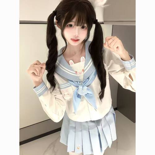 原创欧咪兔JK制服女学院萌款可爱甜美幼稚园平价水手服短袖套装