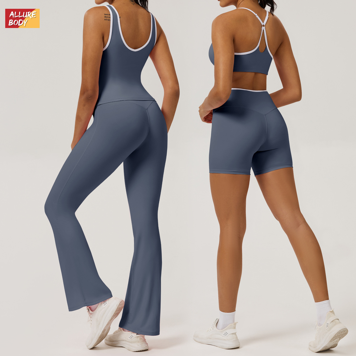 紧身裸感运动套装跑步健身瑜伽服