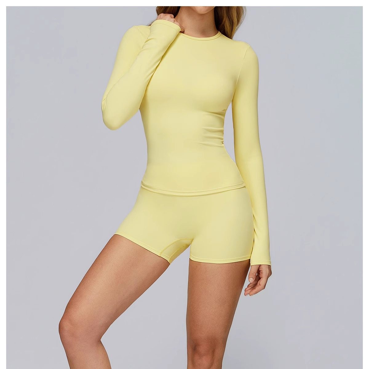 女士外穿美背紧身磨毛瑜伽套装速干健身服冬季户外跑步运动套装