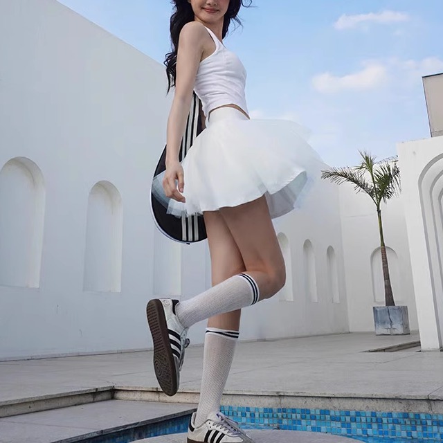 女防走光户外网球裙硬纱裙套装裙