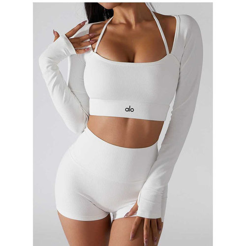 AL瑜伽服T恤带胸垫运动速干