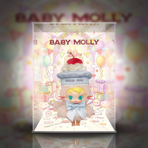 【移不动】BABY MOLLY 20周年 搪胶 挂件 潮玩展示盒