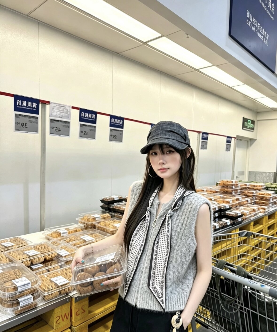 实拍小香风V领毛衣开衫女2026秋冬叠穿无袖马甲背心配丝巾ins