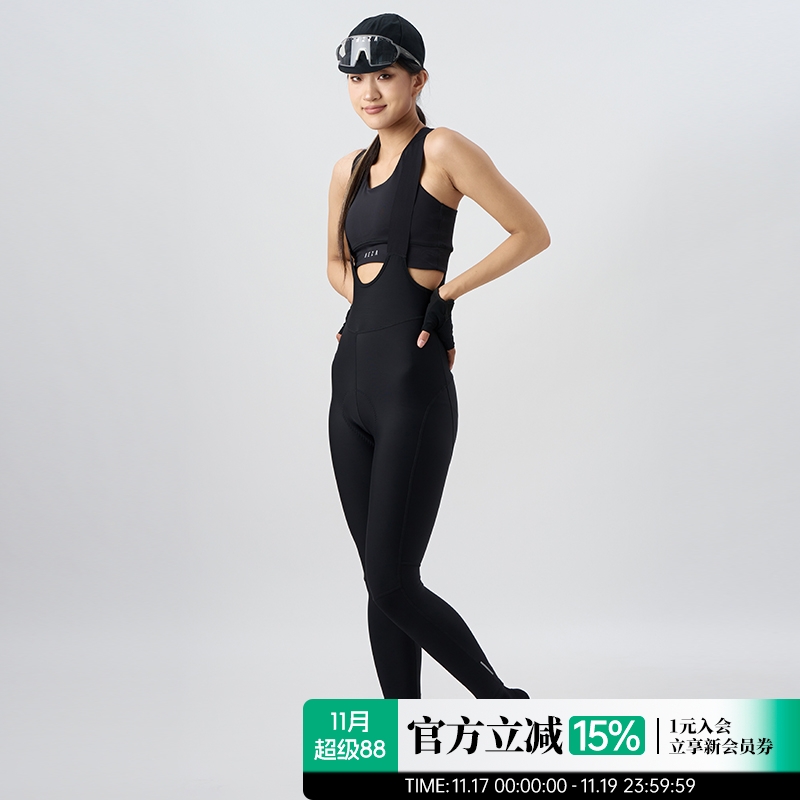 NEZA女款黑色抓绒保暖骑行裤