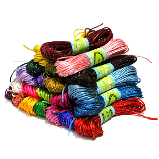 6号加金丝线编织手绳中国结线手工材料diy编织线夹金粗手链绳