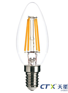 CTX天星照明led灯丝灯条4W.6W透明球泡E14灯泡暖光新品超亮包邮