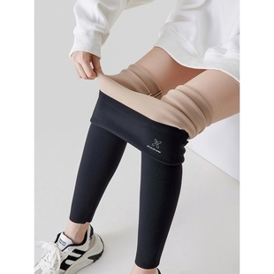 罗丽丝加绒打底裤修身运动秋冬加厚鲨鱼裤女外穿2025大码显瘦收腹