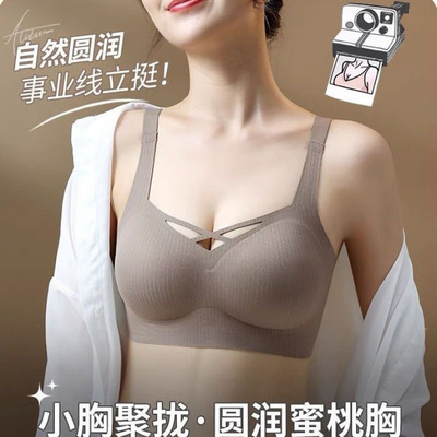 罗丽丝无痕内衣女士聚拢小胸显大防外扩手掌杯显大文胸收副乳防下