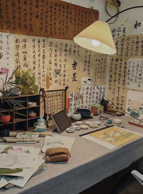 书法墙装饰手写作品盲盒古风拍摄道具书房茶室毛笔练习稿纸新中式