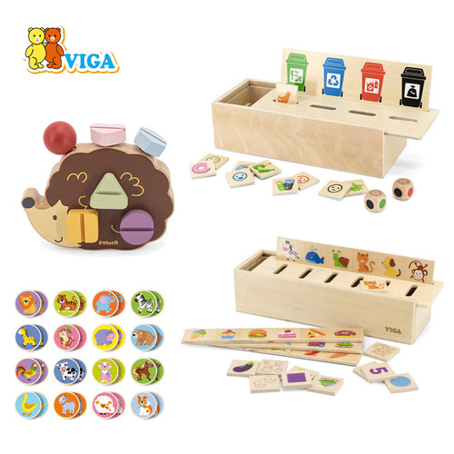 唯嘉VIGA 刺猬拧螺丝联想拼图记忆游戏垃圾分类接龙 儿童益智玩具