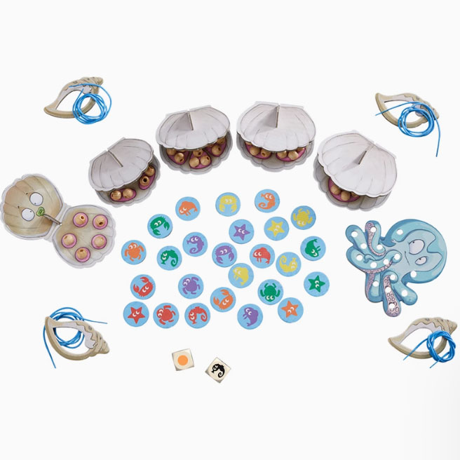 德国HABA桌游 珍珠舞会派对305867 早教玩具逻辑思维点数策略3岁